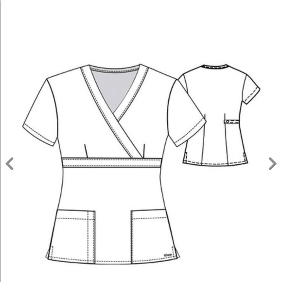 Gray’s Anatomy Barco gray short sleeve scrub top. pockets & button waist small - Picture 5 of 7